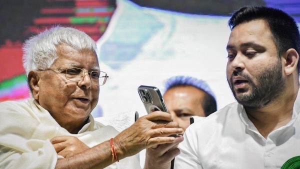 Lalu Prasad Yadav with Tejashwi Yadav