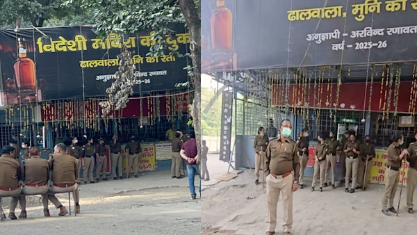 Uttarakhand rishikesh news Police guard liquor shops agitation politics where what entire episode