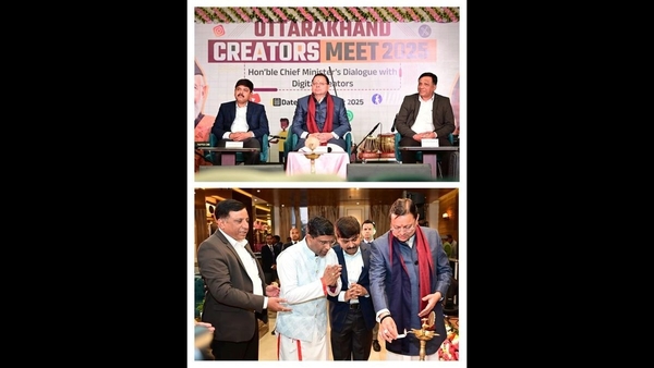 Uttarakhand CM at Creators Meet 2025 Uttarakhand CM at Creators Meet 2025