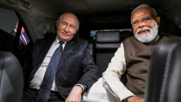 Vladimir Putin with Narendra Modi