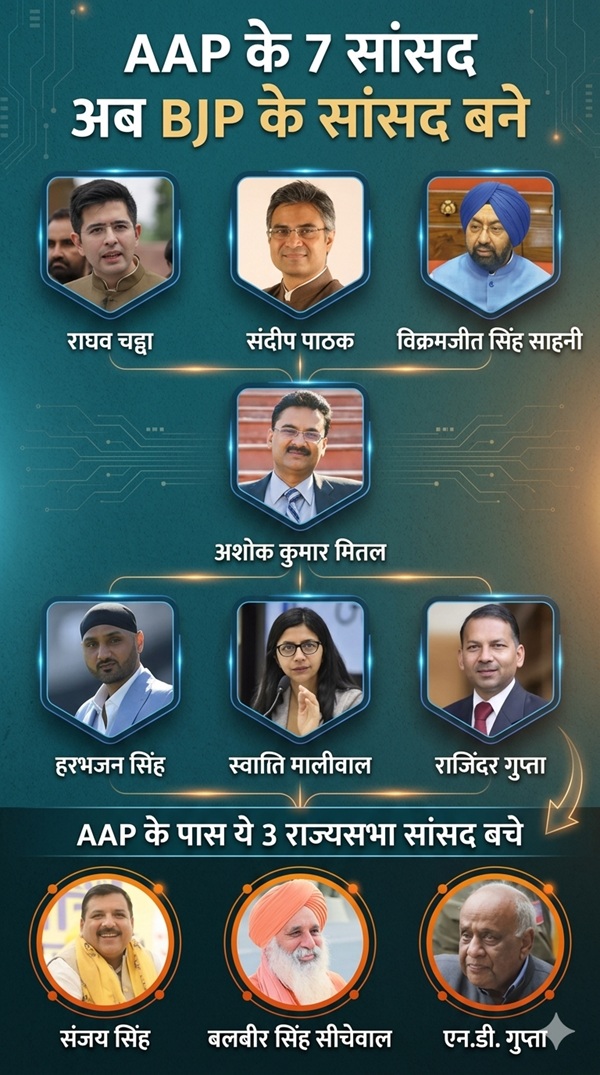 Raghav Chadha to harbhajan singh 7 AAP MPs