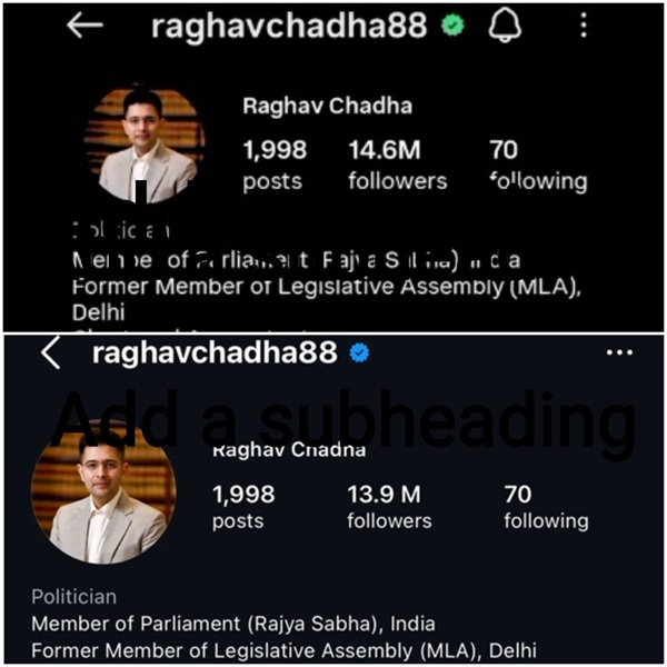 Raghav Chadha Followers Drop After Bjp Join