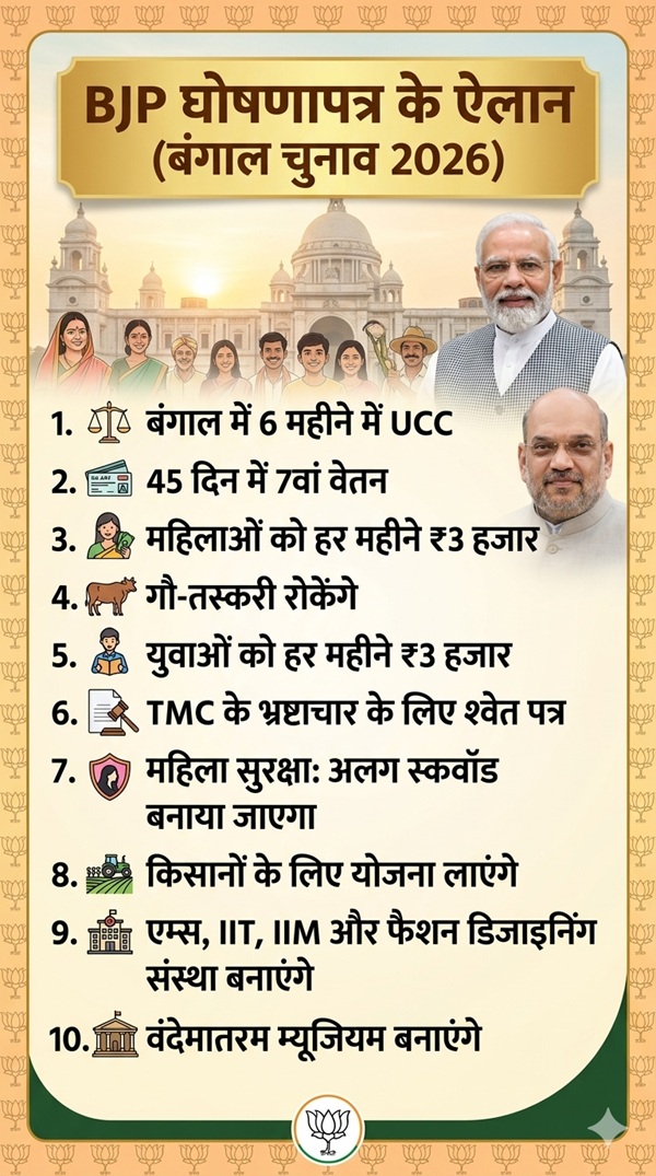West Bengal BJP Manifesto 2026