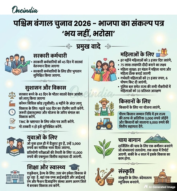 West Bengal BJP Manifesto 2026 news