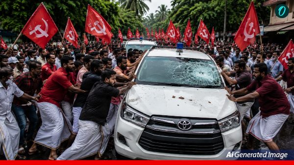 kerala-cpi-m-workers-attack-ed-vehicles kerala-cpi-m-workers-attack-ed-vehicles