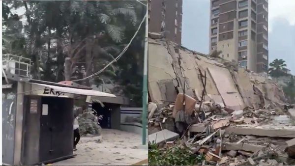 Devastated streets after 7 5 magnitude earthquake in Venezuela