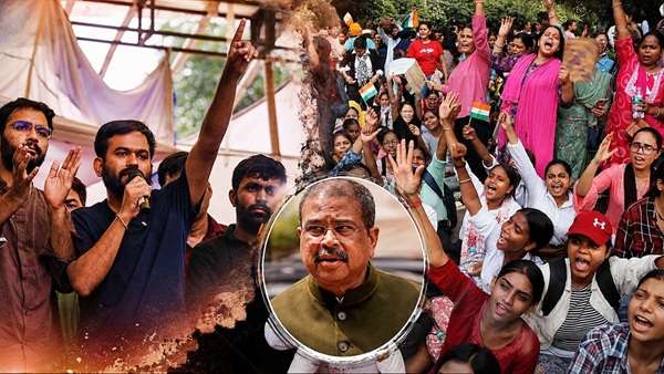 dharmendra pradhan cjp protest