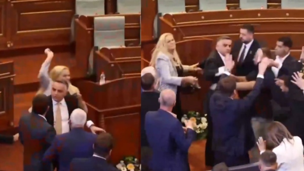 Kosovo Parliament Protest