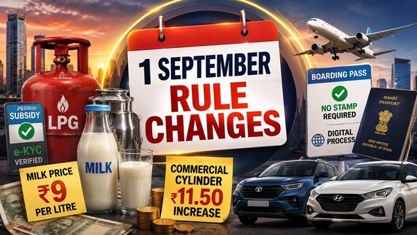 5-big rule changes from 1 September 2026 lpg price milk rate car hike e-kyc