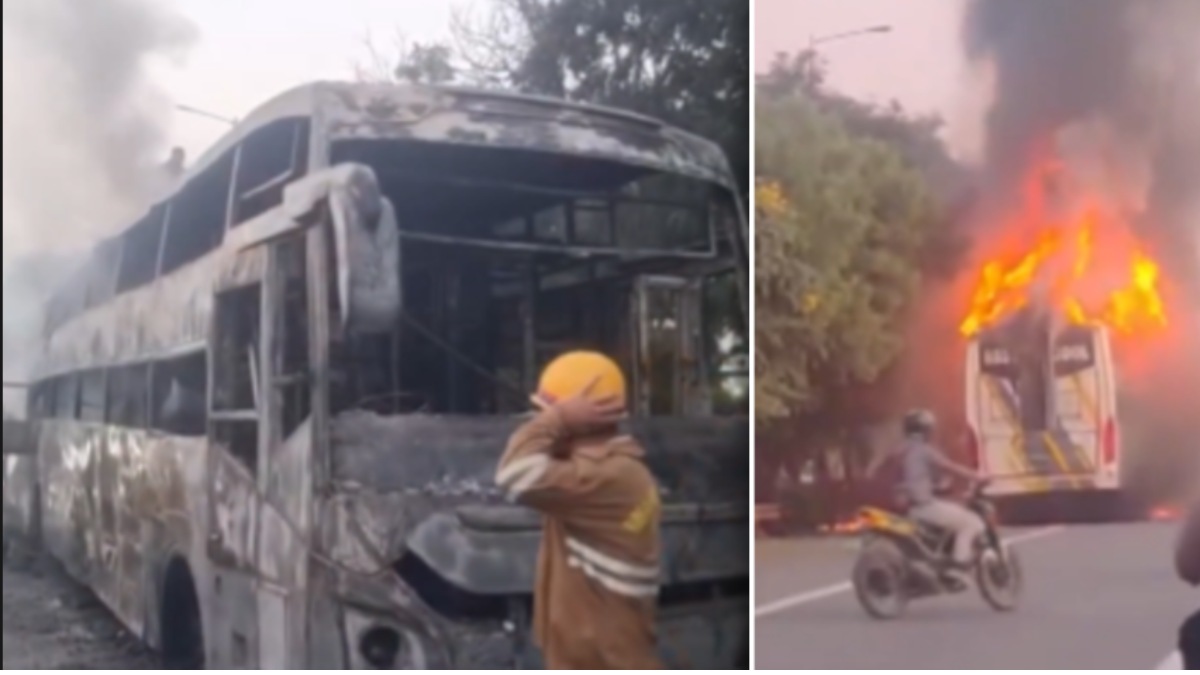 नोएडा एक्सप्रेसवे पर स्लीपर बस में आग, 13 दिन में दूसरी घटना