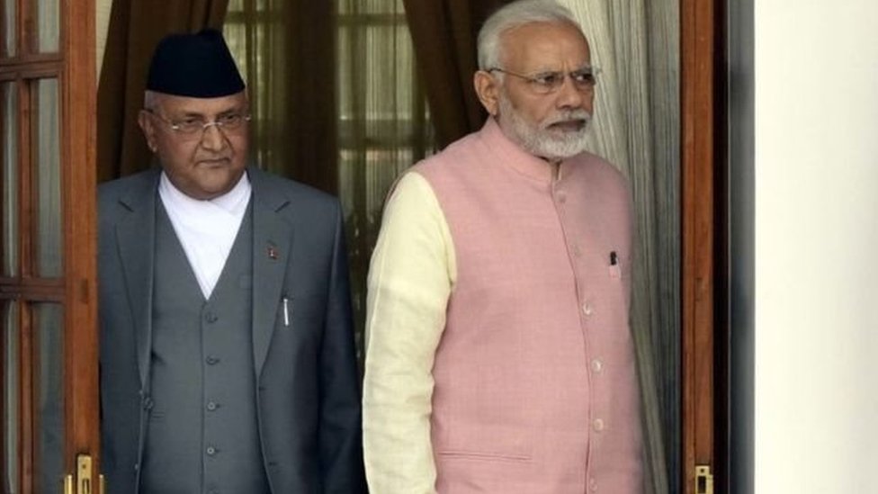 भारतीय प्रधानमंत्री नरेंद्र मोदी और नेपाल के प्रधानमंत्री के पी शर्मा ओली