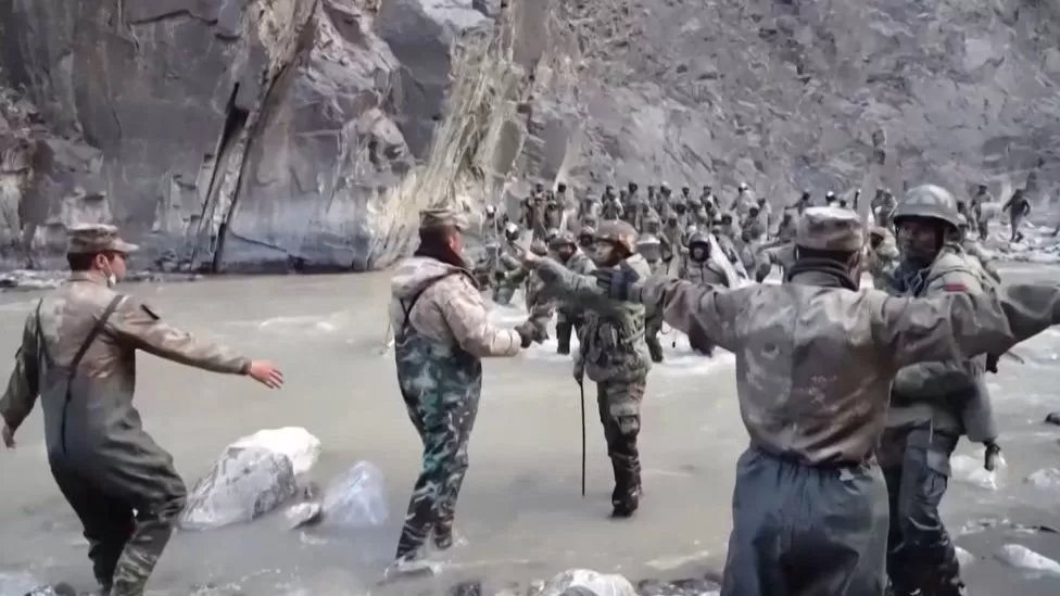 चीन सरकार की ओर से पिछले साल फ़रवरी में जारी की गई गलवान संघर्ष की एक तस्वीर