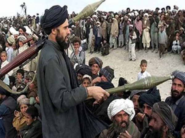 Taliban militants at a rally in Pakistan