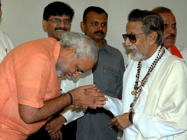 Narendra Modi with Bal Thackeray Narendra Modi with Bal Thackeray