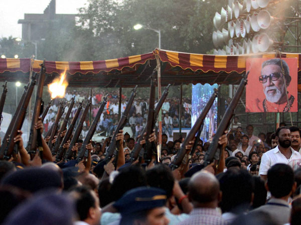 Gun salute to Bal Thackeray