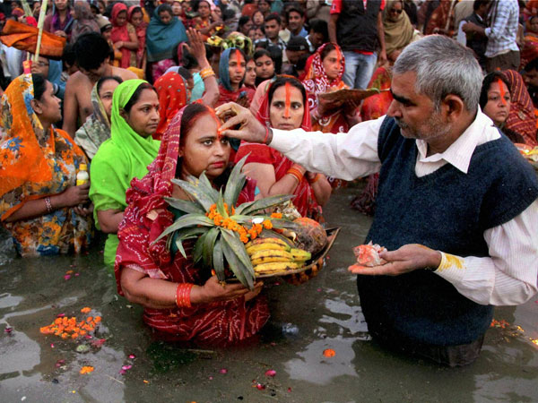 Chhath Puja celebration in Allehabad