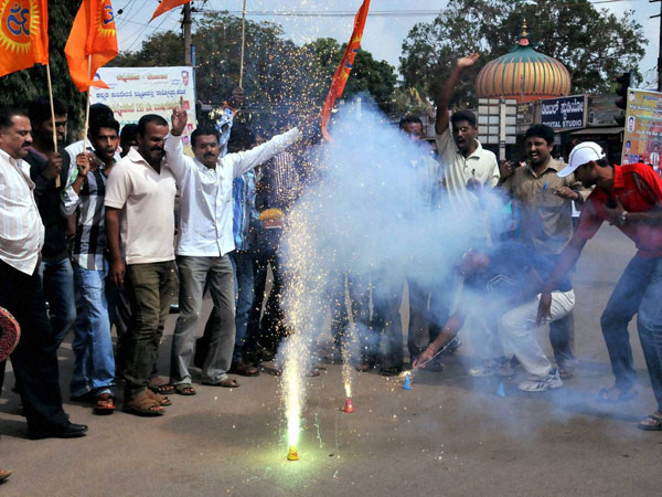 Celebration over Kasab's execution