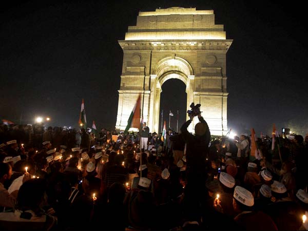 Protest outside India Gate in Delhi