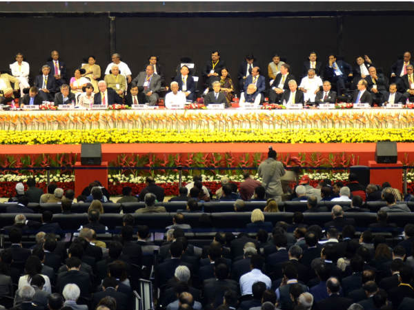 Narendra Modi, delegates at Vibrant Gujarat Global Investors Summit
