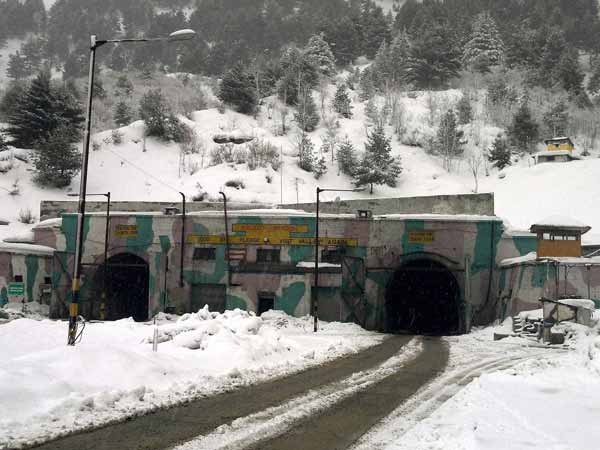  A view of snow covered Pir Panjal tunnel