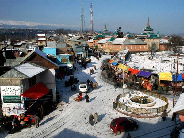  An aerial view of Shopian town 