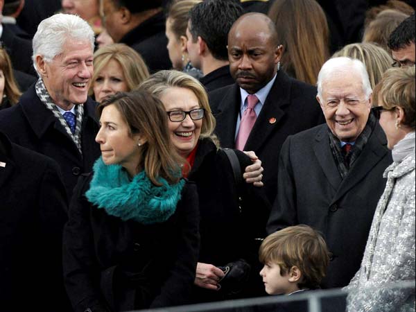 Secretary of State Hillary Clinton and former President Bill Clinton