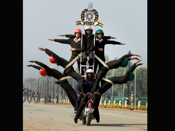 BSF daredevils rehearse for the Republic Day parade
