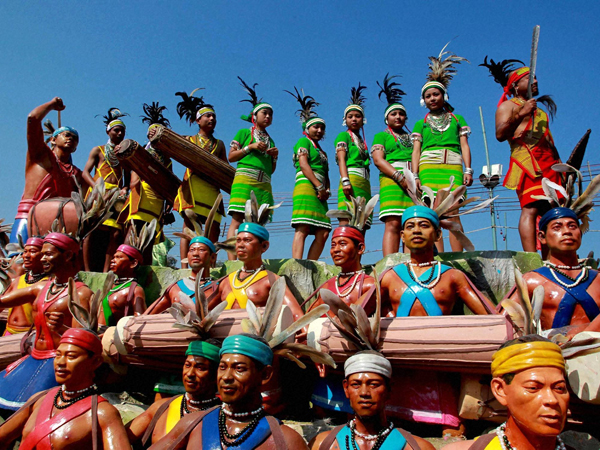 Artists wearing traditional attire