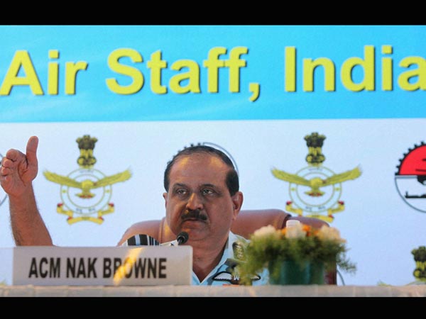 Air Chief Marshal NAK Browne speaks at a press conference