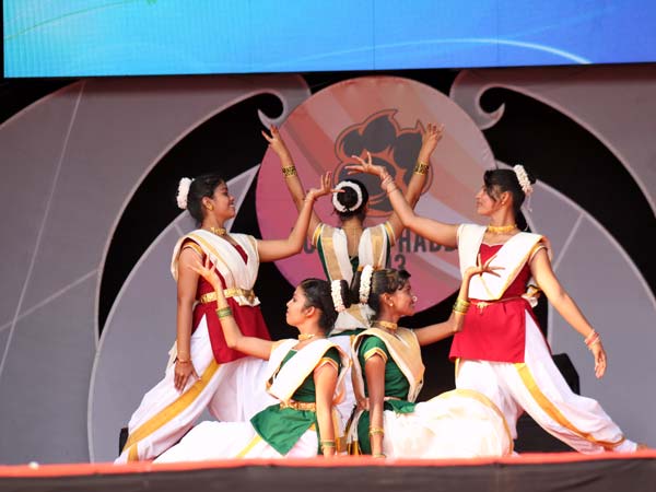 Group dance by students at Acharya Habba 2013