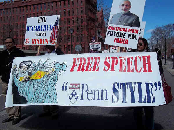 Americans march against Wharton India Economic Forum Americans march against Wharton India Economic Forum