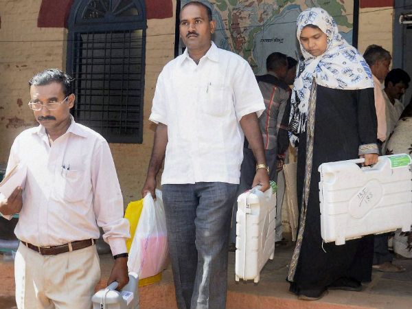 Polling officials before start of voting Polling officials before start of voting