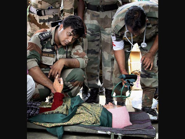 Rescued pilgrims at Gauchar