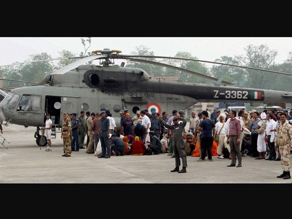 AF chopper during their relief operations