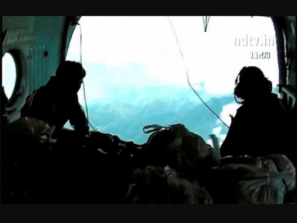 IAF personnel in a helicopter