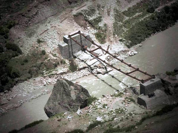 A damaged bridge at Joshimath