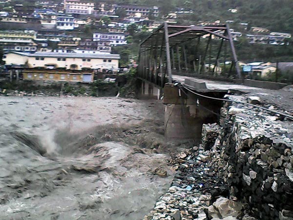 A view of the collapsed bridge
