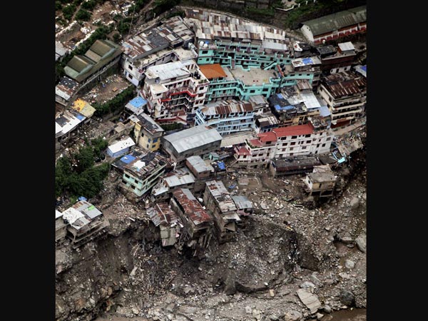 A view of damaged houses