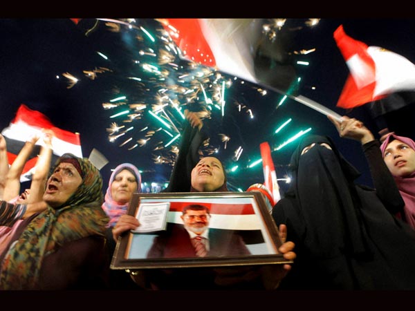 President Morsi's supporters at a rally