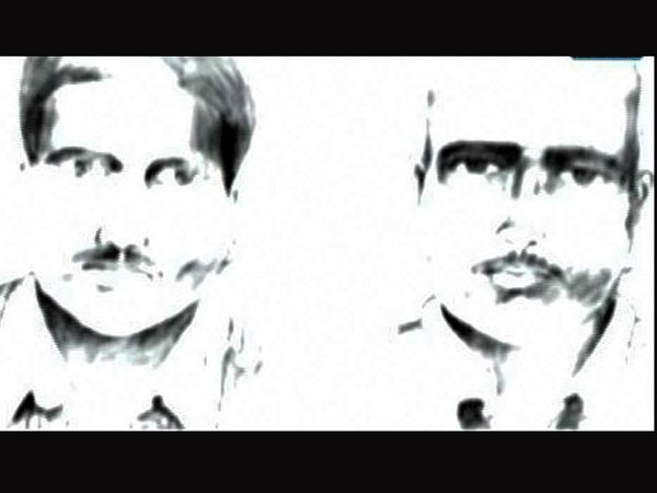 Sketches of two suspected perpetrators