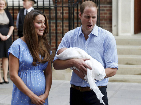 Kate and William with their son Kate and William with their son