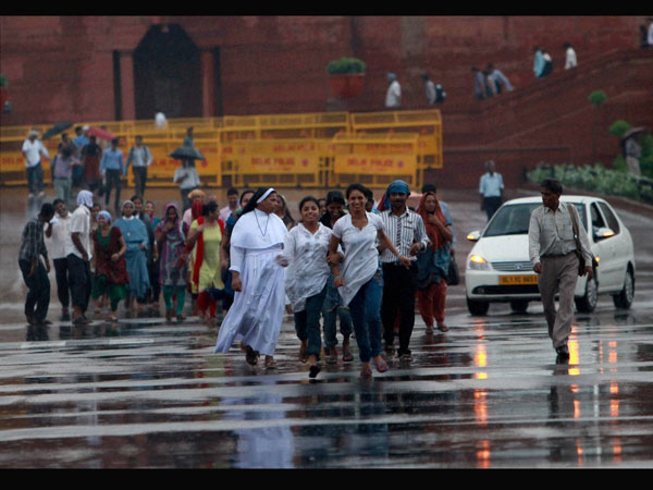 Marching in the rains