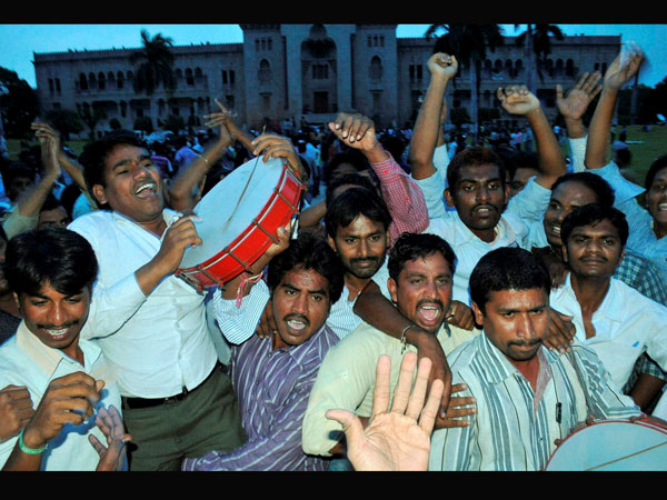 Celebrations in Hyderabad for separate Telangana