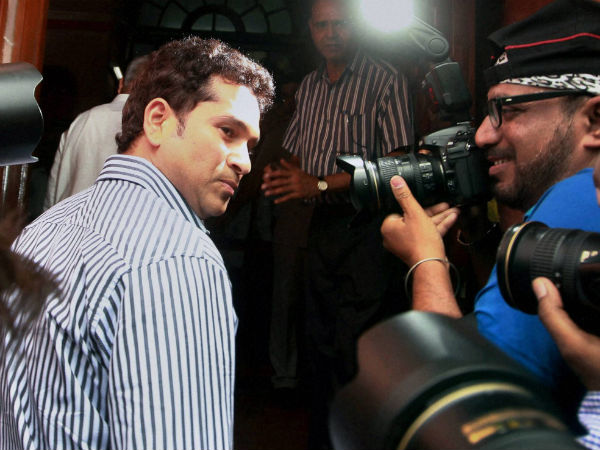 Sachin Tendulkar arrives