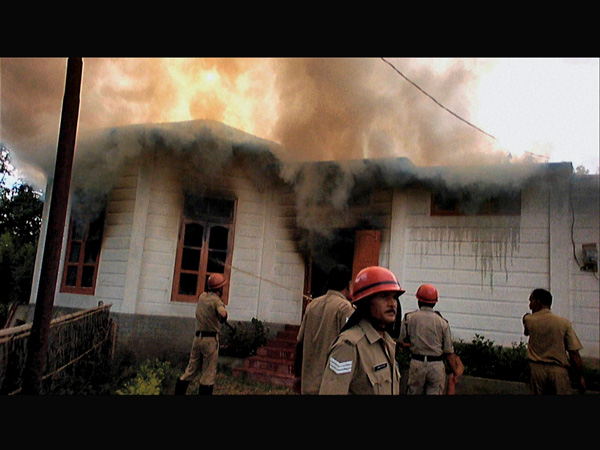 Protesters during curfew in Taralangsu in Karbi Anglong