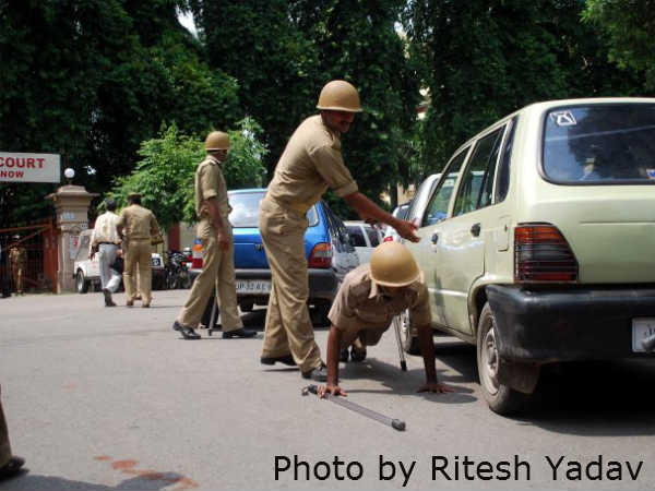 Lucknow police in action