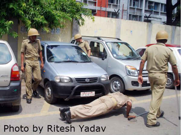 Lucknow police in action