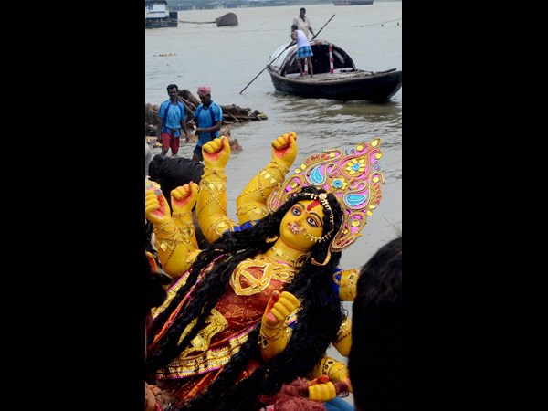 Immersion of Goddess Durga's idol