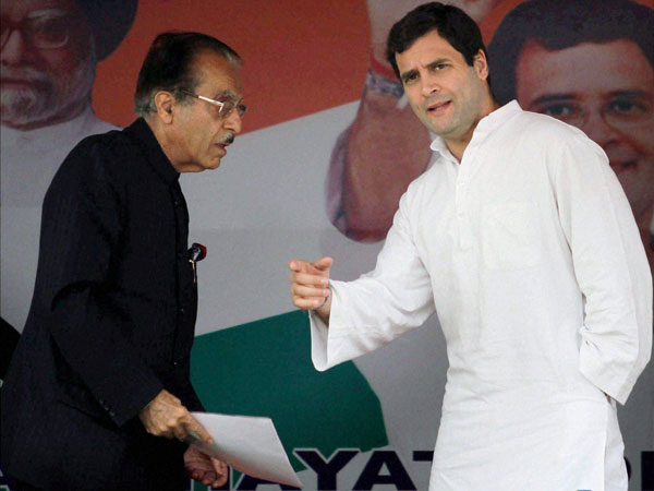 Gandhi during a Panchayat conference