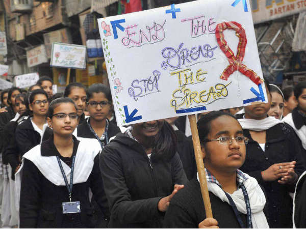 School students holding placards